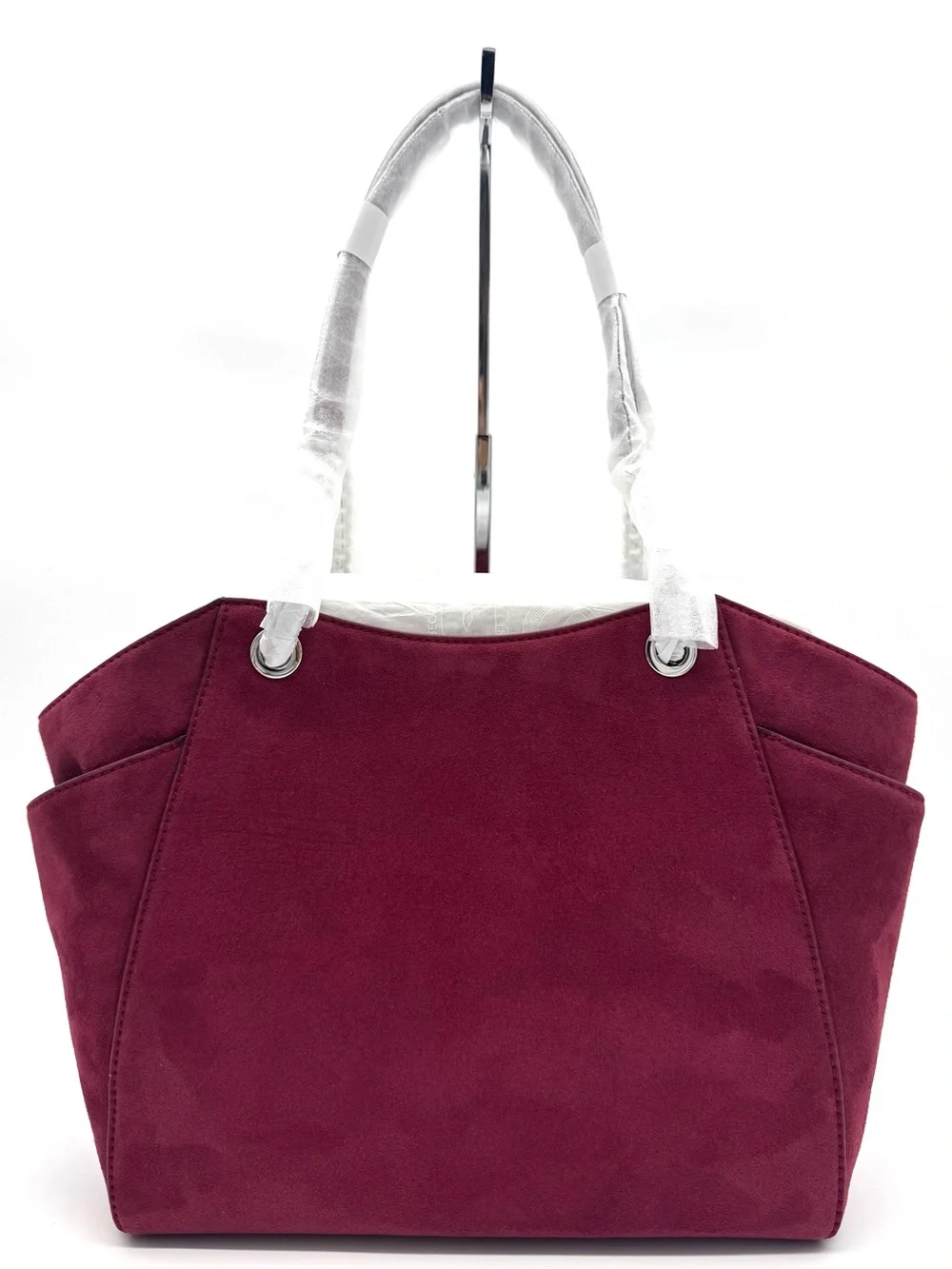 Michael Kors Jet Set Large Signature Logo Shoulder Bag - Maroon